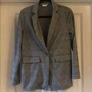Gray Cross Patterned Blazer